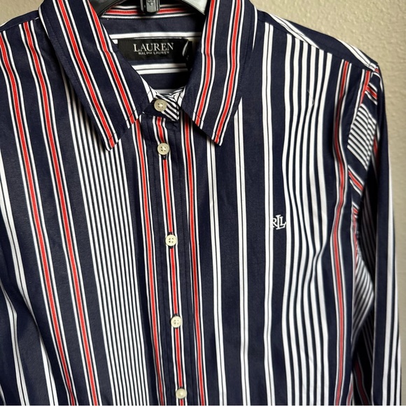 NWT Ralph Lauren Classic-Fit Striped Broadcloth Shirt Sz M - Picture 10 of 13